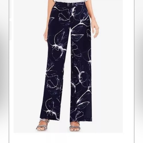 Vince Camuto Utility Twist ankle slit size 4 Stretch Crepe wide leg pants NWT - Picture 1 of 16